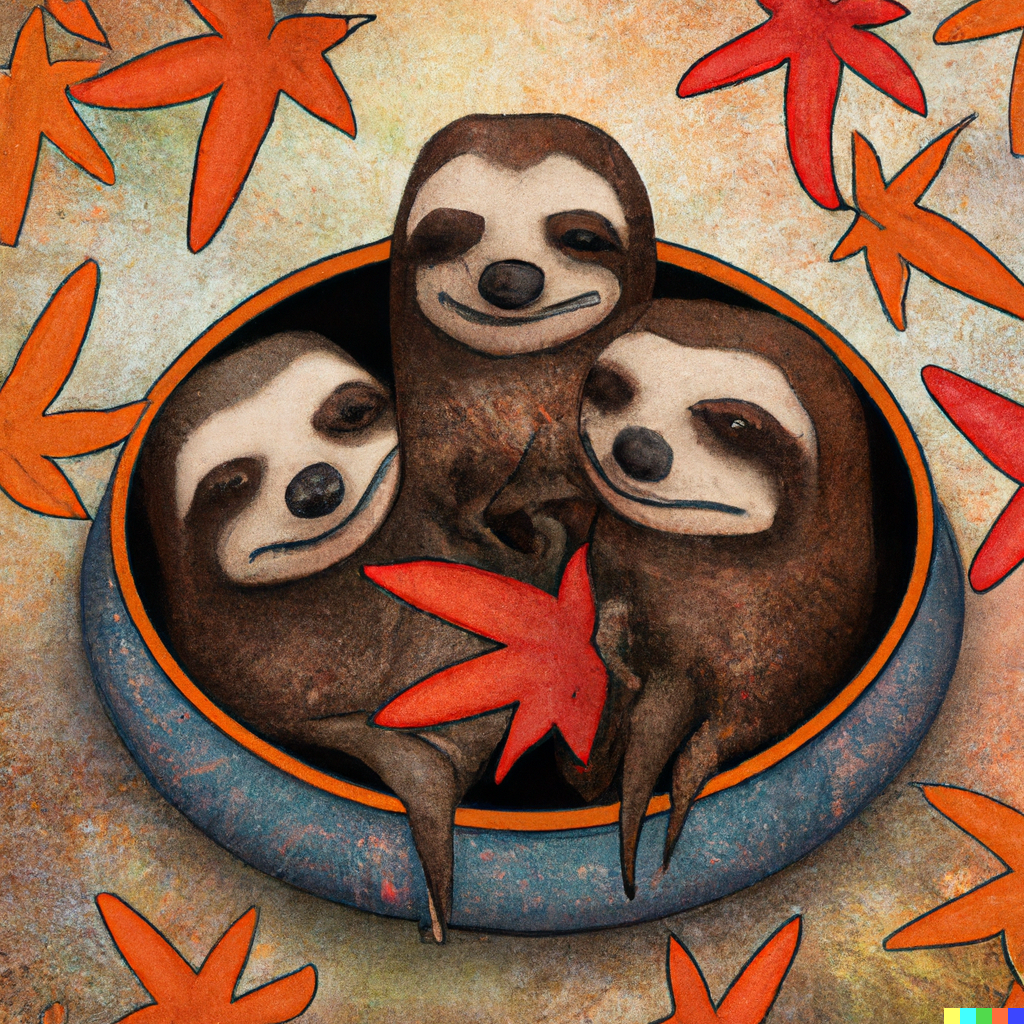 DALL·E 2022-09-23 07.13.34 - digital art of sloths sitting around a kava-kava bowl surrounded ...png