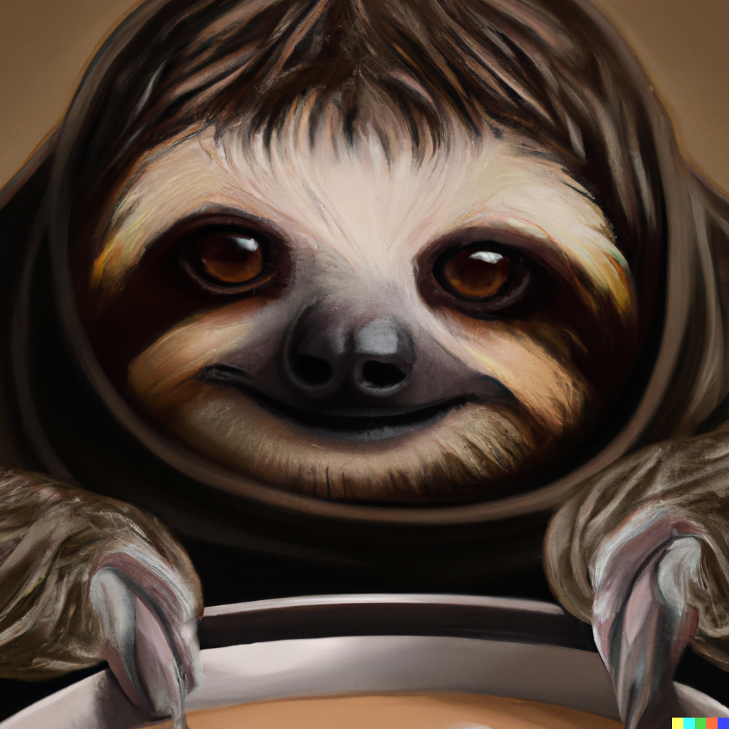 DALL·E 2023-01-27 11.40.31 - detailed digital art of a sloth staring down into a bowl that is ...png