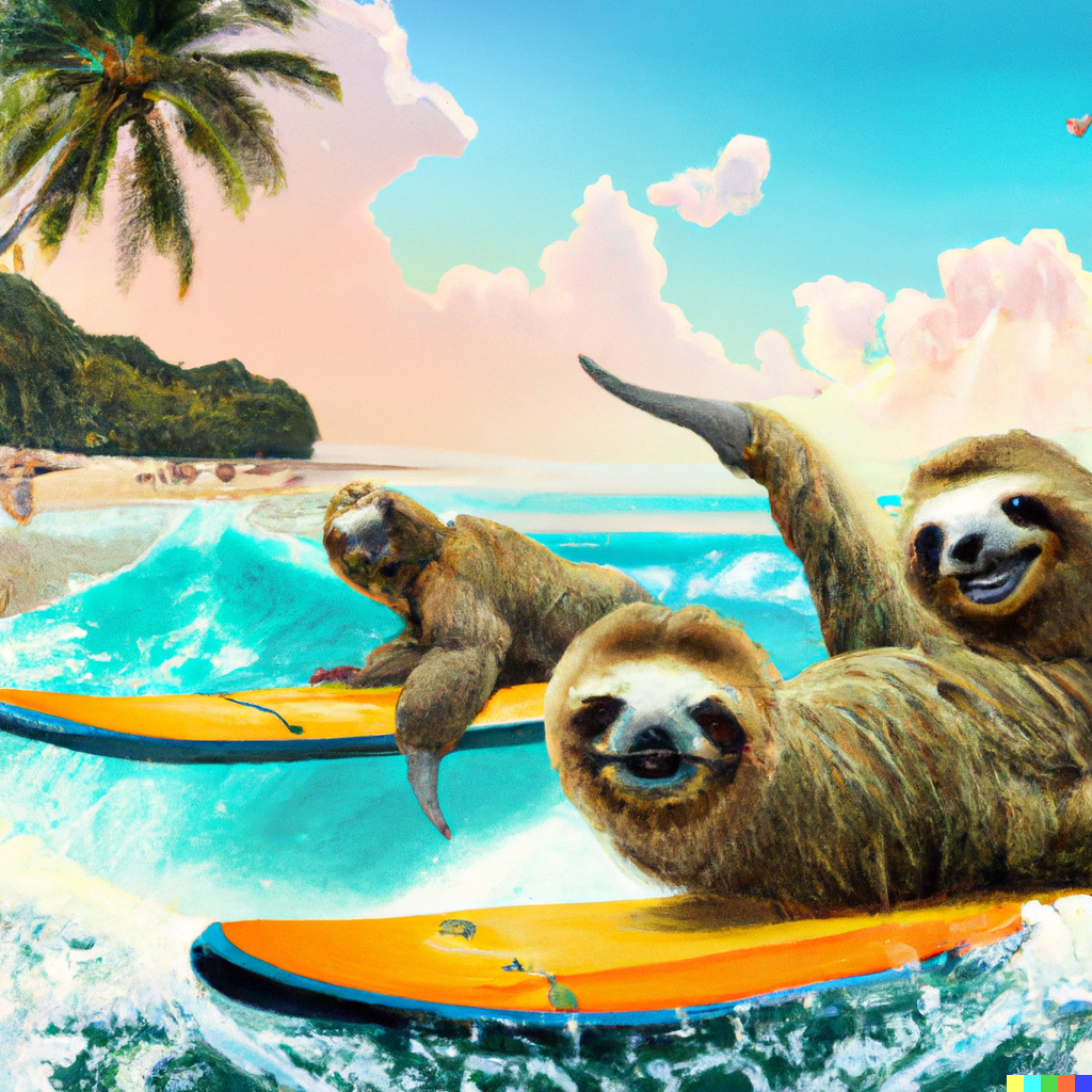 DALL·E 2023-02-03 07.08.50 - extremely detailed digital art of sloths surfing on a tropical be...png