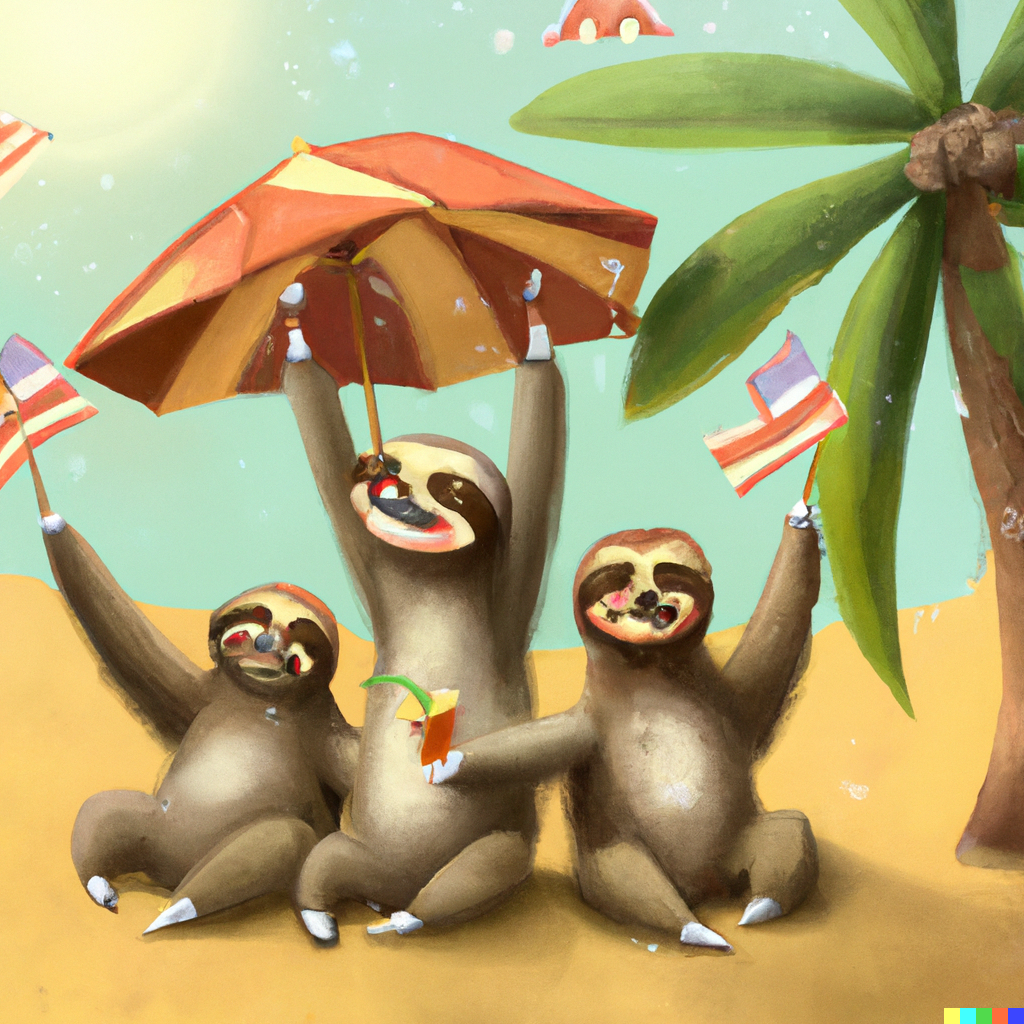DALL·E 2023-06-30 07.08.52 - a happy group of sloths, celebrating the fourth of july, hiding f...png