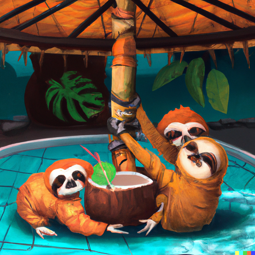 DALL·E 2023-07-04 09.06.57 - sloth's around a Tiki bar of kava kava in a swimming pool, digita...png